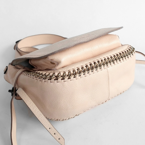 Coach Dakota Whipstitch Apricot Leather Saddle Bag - Picture 9 of 16